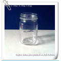 430ml Embossed Glass Mason Jar Square Mason Jar with Lid